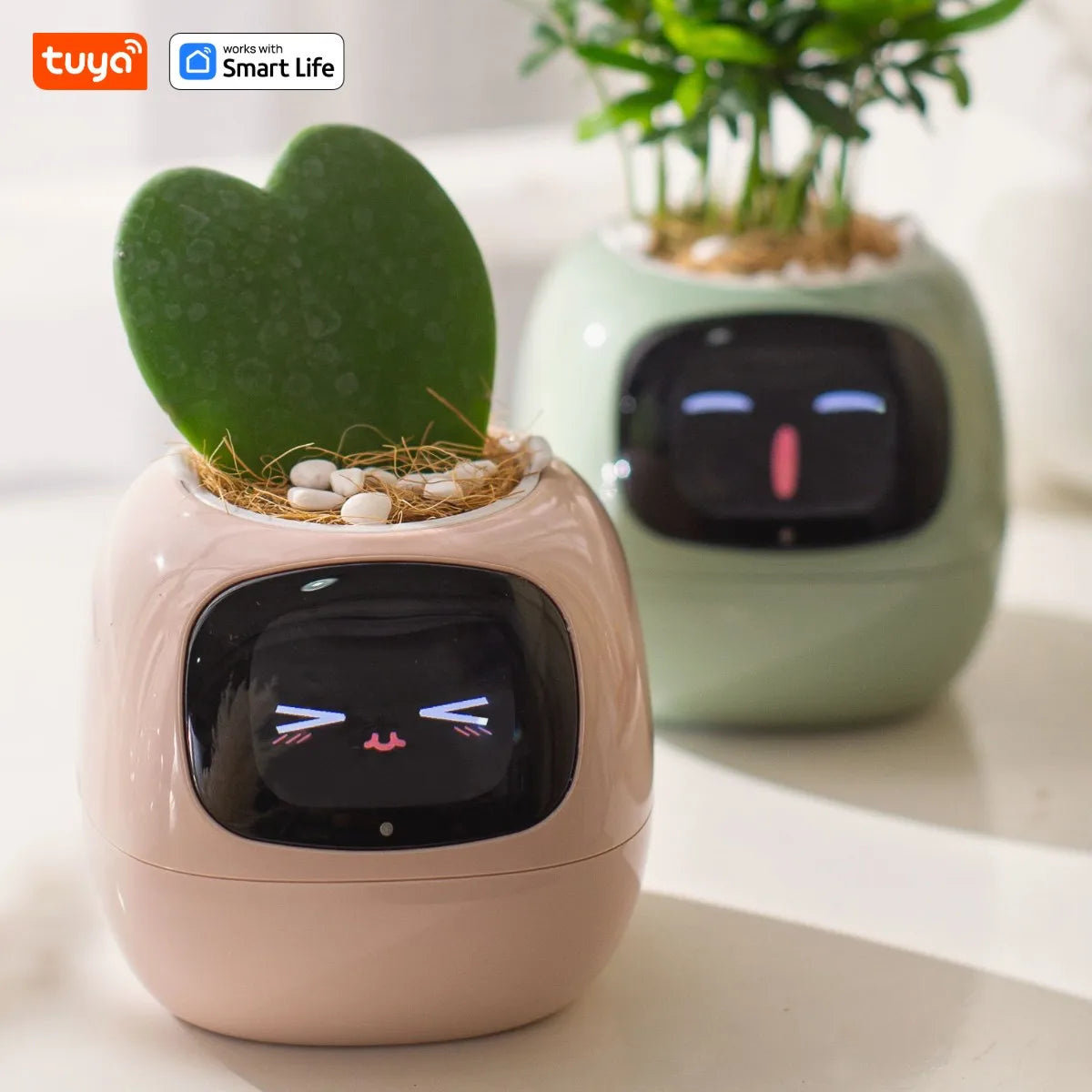 Tuya Smart Life Planter,Endless Fun Over 49 Rich Expressions,7 smart sensors,AI Chips Make Raising Plants Easy and Fun - Indentory